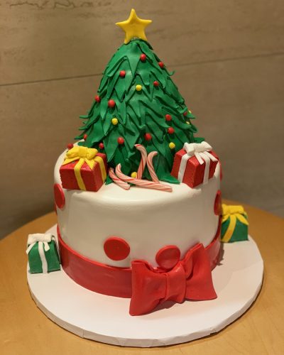 Christmas Tree Presents Cake