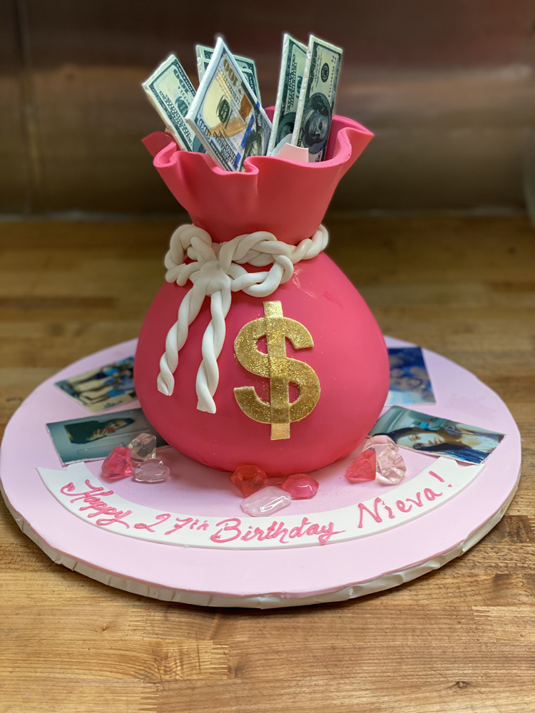 Designer Shopping Bag Cake with Money – Da Cakes Houston