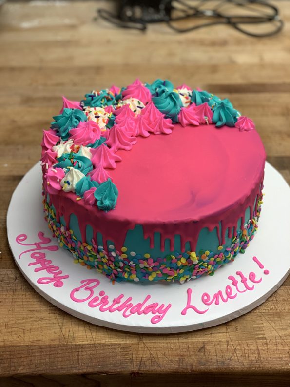 Turquoise And Pink Cake