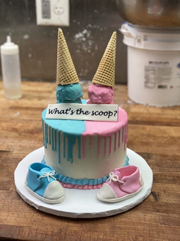 Whats The Scoop Gender Reveal Cake