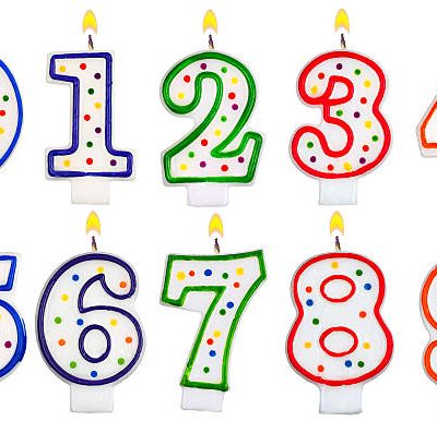 Birthday Candles Number Set Isolated On White Background