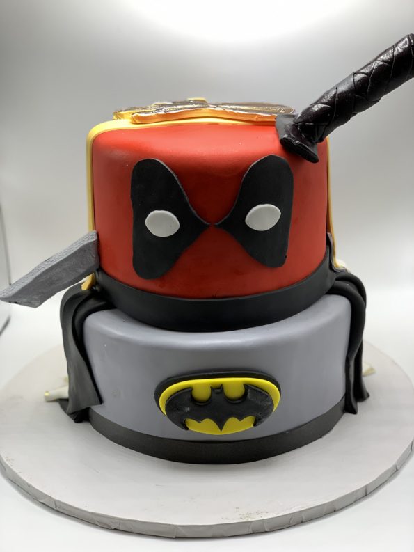 Deadpool And Batman Cake