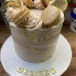 Gold Cake With Macaron