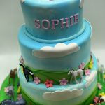 Horses And Flowers Cake