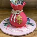 Pink Money Bag Cake