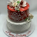 Red And White Flower Cake