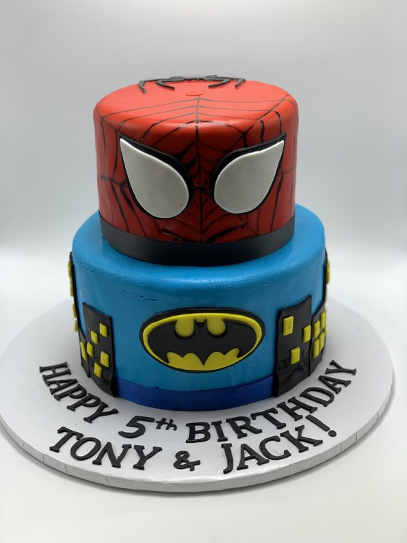 Spiderman Batman Cake