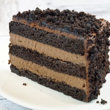 savor the classic flavor of a traditional Brooklyn blackout cake slice at Mia's Bakery.