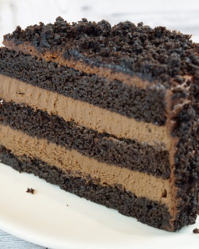 savor the classic flavor of a traditional Brooklyn blackout cake slice at Mia's Bakery.