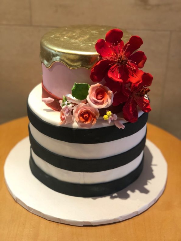 Black Pink Gold Cake