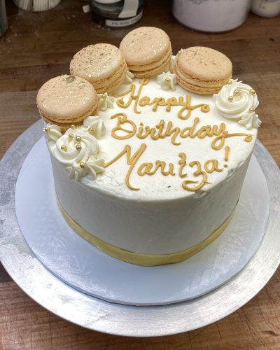 Gold Macarons Cake