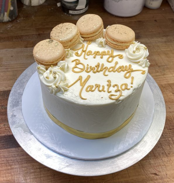 Gold Macarons Cake