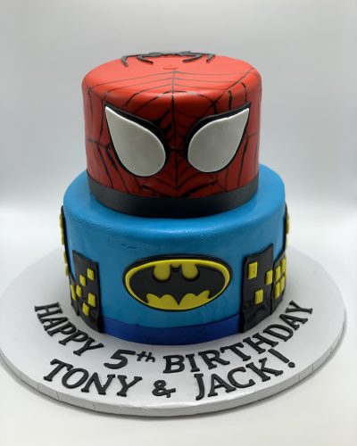 Spiderman Batman Cake