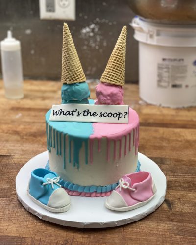 Whats The Scoop Gender Reveal Cake