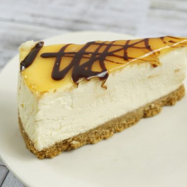 savor the classic flavor of a NY-style caramel cheesecake slice at Mia's Bakery.