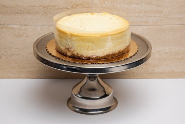 savor the classic flavor of a traditional New York cheesecake at Mia's Bakery.