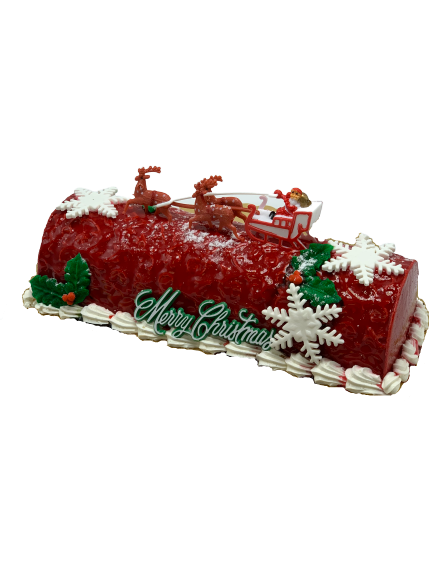 raspberry buche de noel savor the classic flavor of raspberry buche de noel at Mia's Bakery.