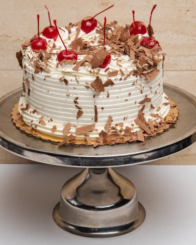 savor the classic flavor of a traditional black forest cake at Mia's Bakery.