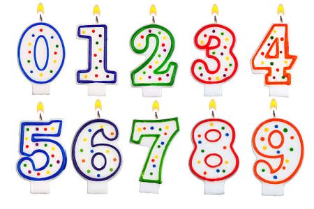 Birthday Candles Number Set Isolated On White Background