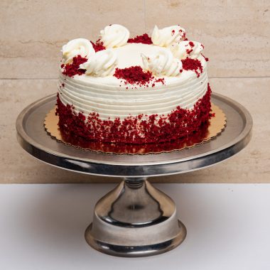 savor the classic flavor of a traditional red velvet cake at Mia's Bakery.