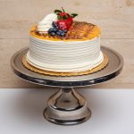 savor the classic flavor of a homemade salted caramel cake at Mia's Bakery.