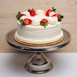 savor the classic flavor of a homemade strawberry shortcake cake at Mia's Bakery.