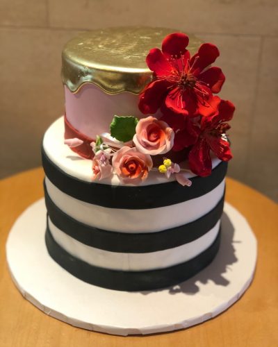 Black Pink Gold Cake